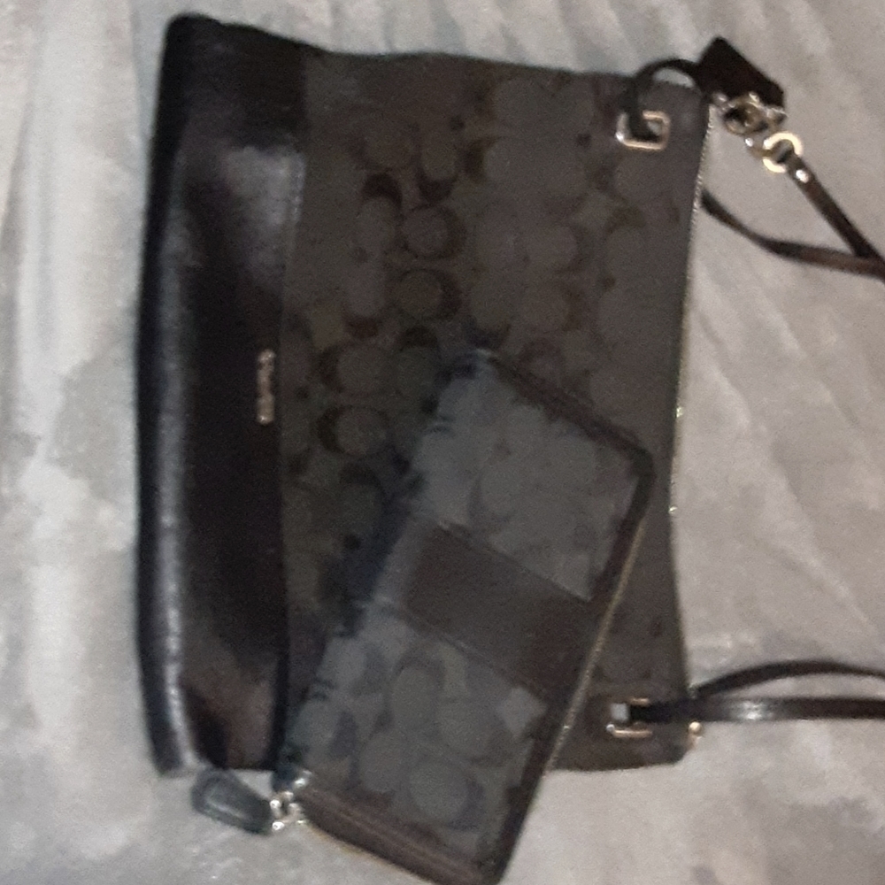 Coach crossbody purse and matching wallet set